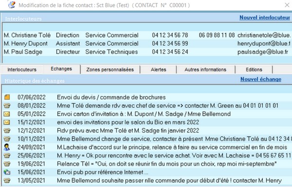 gestion des contacts avec Kafeo